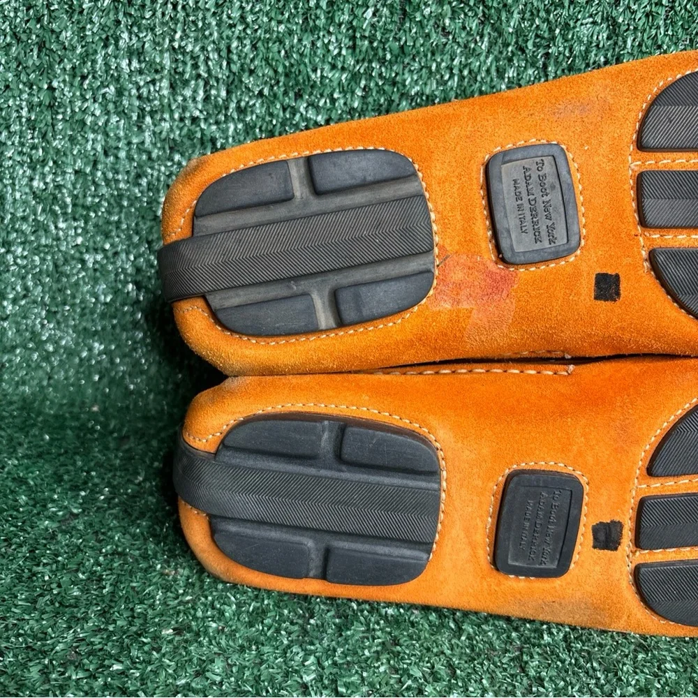 To Boot New York Driver Moc Loafer Size 12 Orange Suede Dress Shoes - Picture 10 of 12